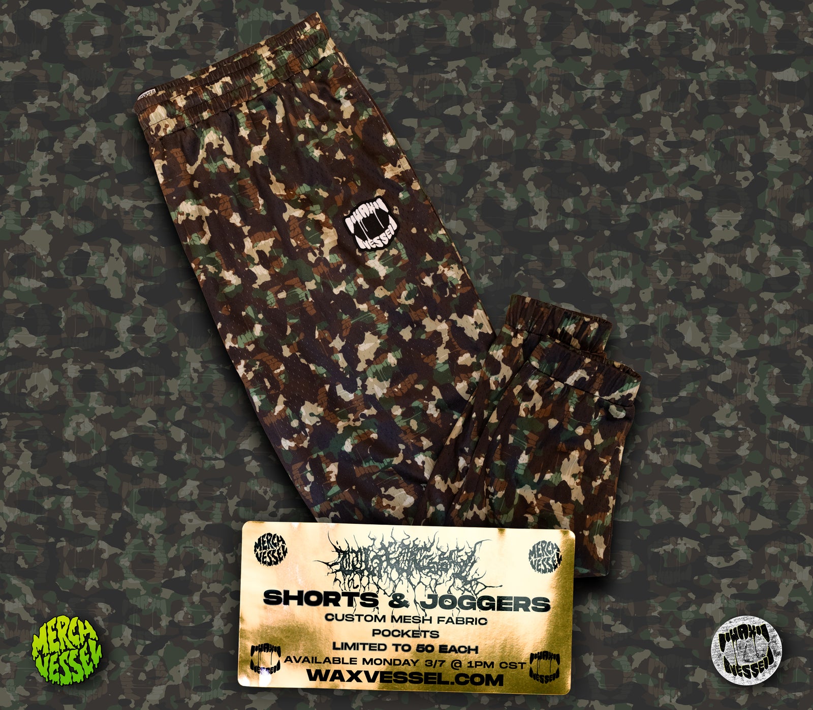 Wax Vessel - Logoflauge Mesh Joggers